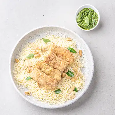 Maharashtrian Style Fish Koli Wada with Phodnicha Bhat & Dahi Thecha Chutney